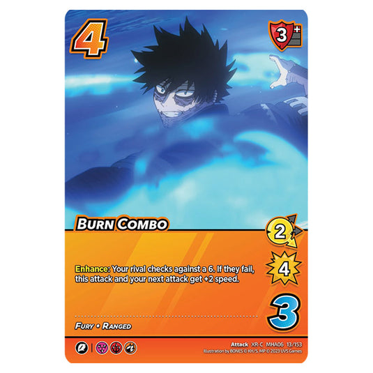 Burn Combo card from the My Hero Academia set Jet Burn XR-C MHA06 13/153