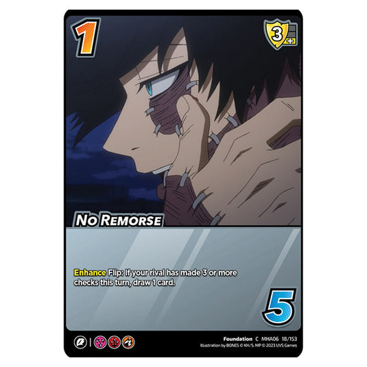 No Remorse card from the My Hero Academia set Jet Burn C MHA06 18/153