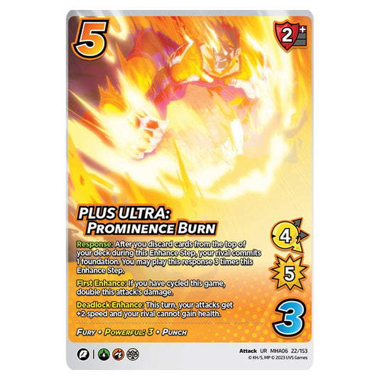 PLUS ULTRA: Prominence Burn card from the My Hero Academia set Jet Burn UR MHA06 22/153