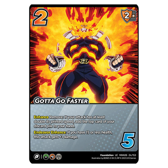 Gotta Go Faster card from the My Hero Academia set Jet Burn UC MHA06 24/153