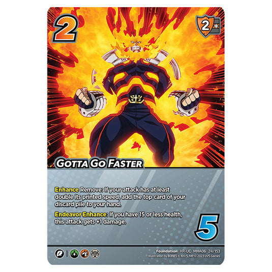 Gotta Go Faster card from the My Hero Academia set Jet Burn XR-UC MHA06 24/153