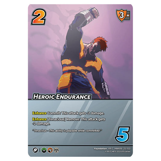 Heroic Endurance card from the My Hero Academia set Jet Burn XR-C MHA06 25/153