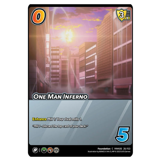 One Man Inferno card from the My Hero Academia set Jet Burn C MHA06 26/153