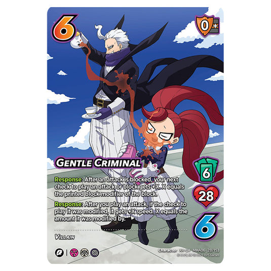 Gentle Criminal card from the My Hero Academia set Jet Burn XR-CH MHA06 28/153