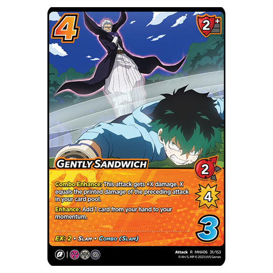 Gently Sandwich card from the My Hero Academia set Jet Burn R MHA06 31/153