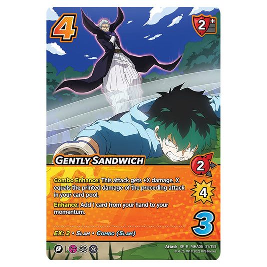 Gently Sandwich card from the My Hero Academia set Jet Burn XR-R MHA06 31/153