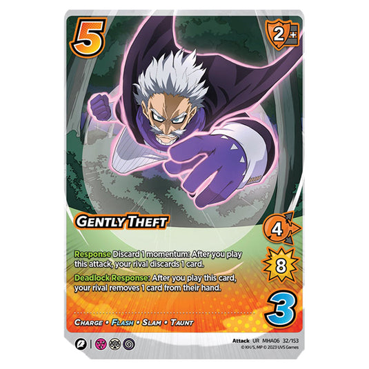 Gently Theft card from the My Hero Academia set Jet Burn UR MHA06 32/153