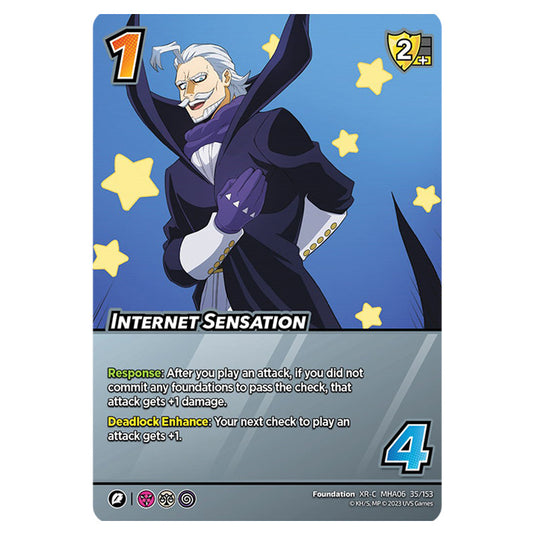 Internet Sensation card from the My Hero Academia set Jet Burn XR-C MHA06 35/153