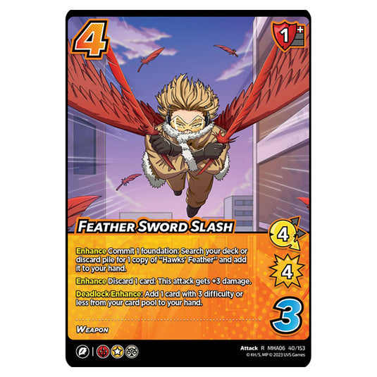 Feather Sword Slash card from the My Hero Academia set Jet Burn R MHA06 40/153