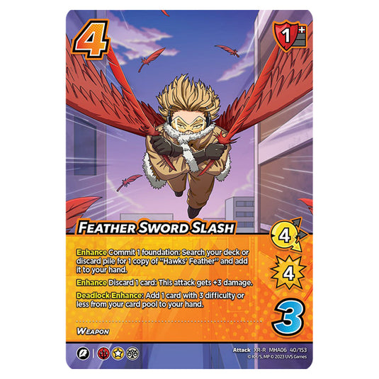 Feather Sword Slash card from the My Hero Academia set Jet Burn XR-R MHA06 40/153