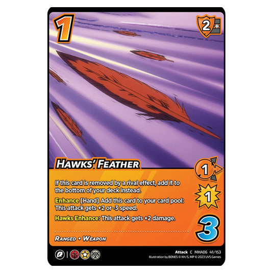 Hawks' Feather card from the My Hero Academia set Jet Burn C MHA06 41/153