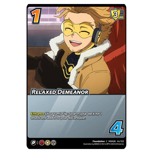 Relaxed Demeanor card from the My Hero Academia set Jet Burn C MHA06 44/153