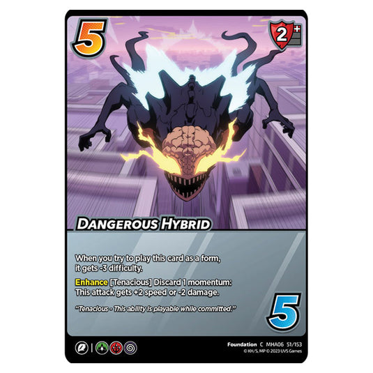 Dangerous Hybrid card from the My Hero Academia set Jet Burn C MHA06 51/153