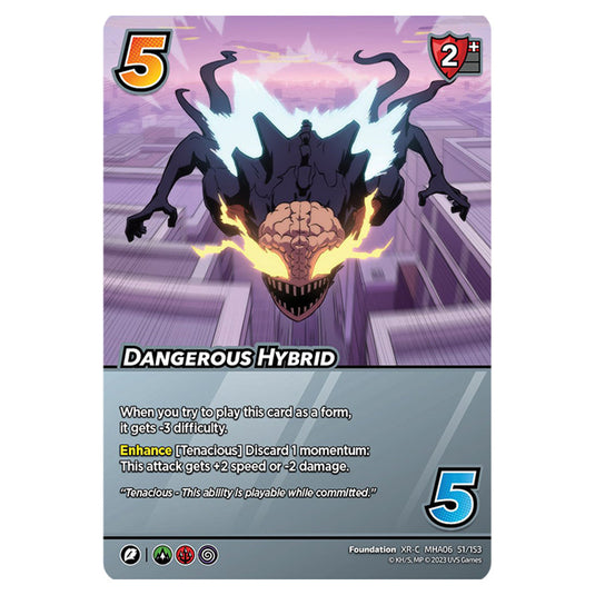 Dangerous Hybrid card from the My Hero Academia set Jet Burn XR-C MHA06 51/153