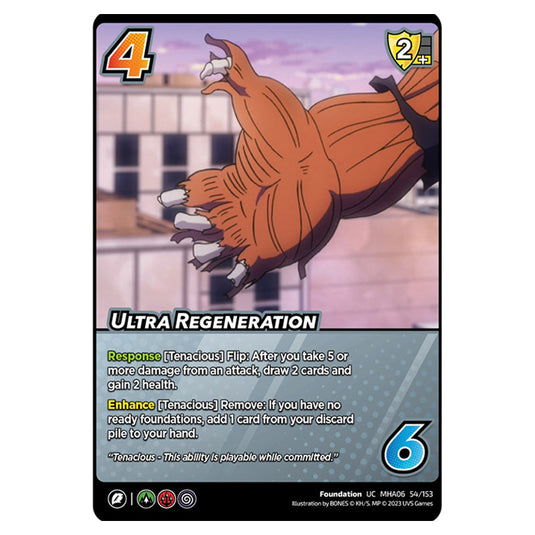 Ultra Regeneration card from the My Hero Academia set Jet Burn UC MHA06 54/153