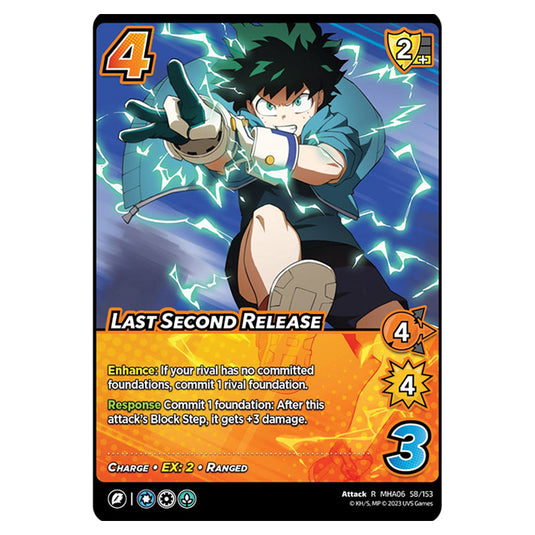 Last Second Release card from the My Hero Academia set Jet Burn R MHA06 58/153