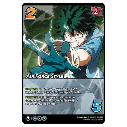 Air Force Style card from the My Hero Academia set Jet Burn R MHA06 60/153