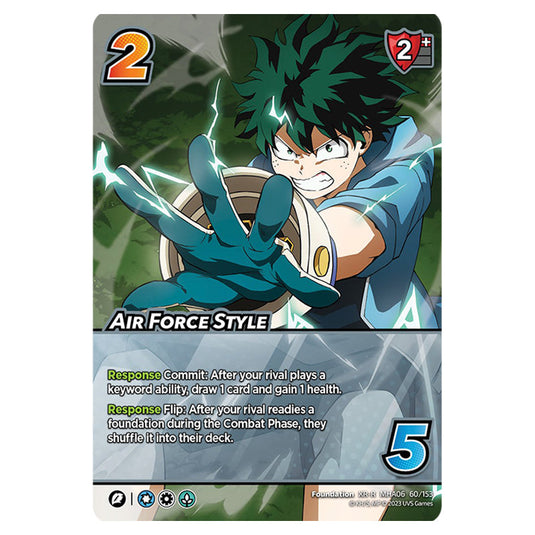 Air Force Style card from the My Hero Academia set Jet Burn XR-R MHA06 60/153