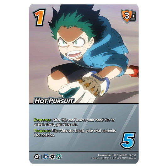 Hot Pursuit card from the My Hero Academia set Jet Burn XR-C MHA06 62/153