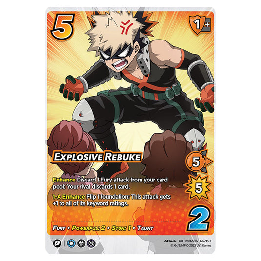 Explosive Rebuke card from the My Hero Academia set Jet Burn UR MHA06 66/153