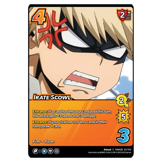 Irate Scowl card from the My Hero Academia set Jet Burn C MHA06 67/153