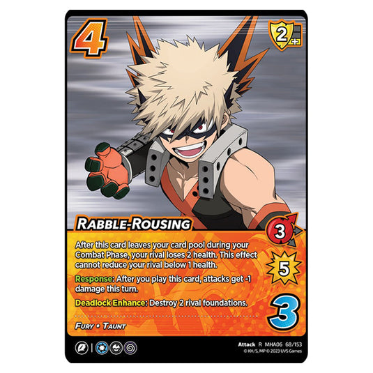 Rabble-Rousing card from the My Hero Academia set Jet Burn R MHA06 68/153