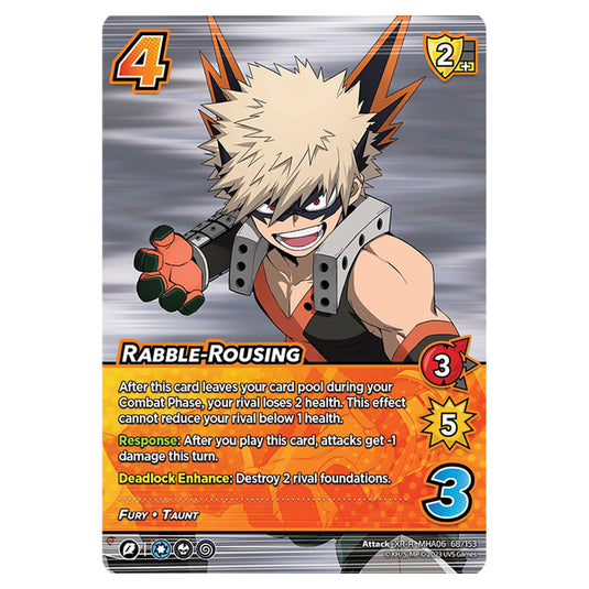 Rabble-Rousing card from the My Hero Academia set Jet Burn XR-R MHA06 68/153