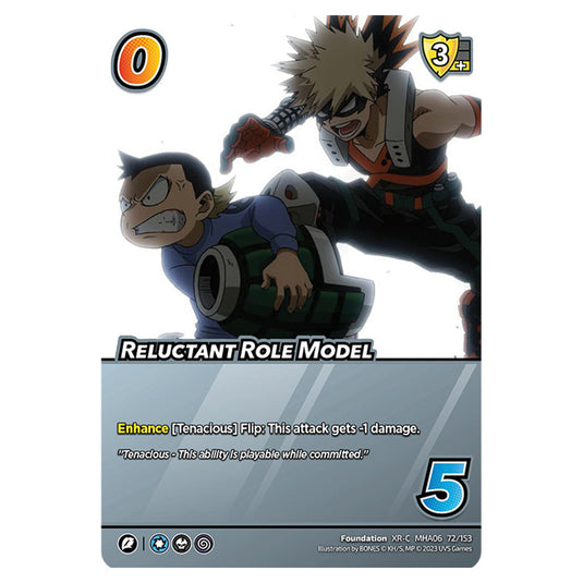 Reluctant Role Model card from the My Hero Academia set Jet Burn XR-C MHA06 72/153