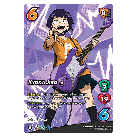 Kyoka Jiro - 73/153 card from the My Hero Academia set Jet Burn CH MHA06 73/153