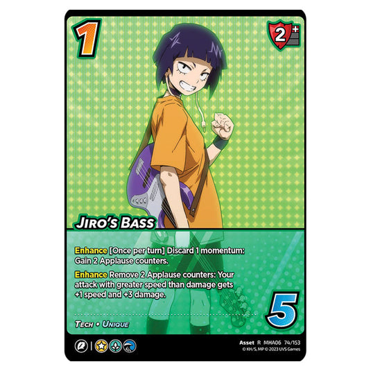 Jiro's Bass card from the My Hero Academia set Jet Burn R MHA06 74/153