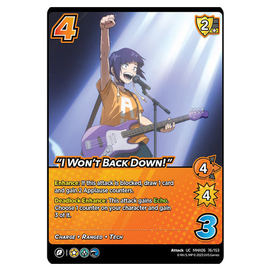 I Won't Back Down! card from the My Hero Academia set Jet Burn UC MHA06 76/153