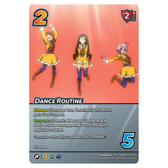 Dance Routine card from the My Hero Academia set Jet Burn XR-C MHA06 79/153