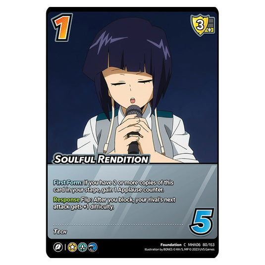 Soulful Rendition card from the My Hero Academia set Jet Burn C MHA06 80/153