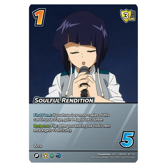 Soulful Rendition card from the My Hero Academia set Jet Burn XR-C MHA06 80/153