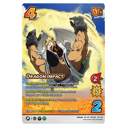 Dragon Impact card from the My Hero Academia set Jet Burn XR-UR MHA06 85/153