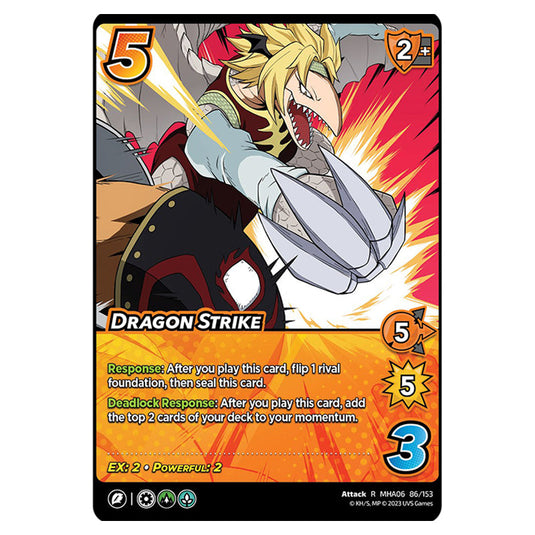 Dragon Strike card from the My Hero Academia set Jet Burn R MHA06 86/153