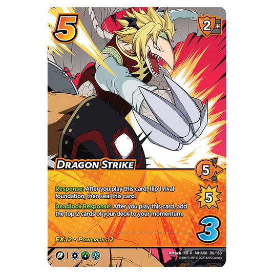 Dragon Strike card from the My Hero Academia set Jet Burn XR-R MHA06 86/153