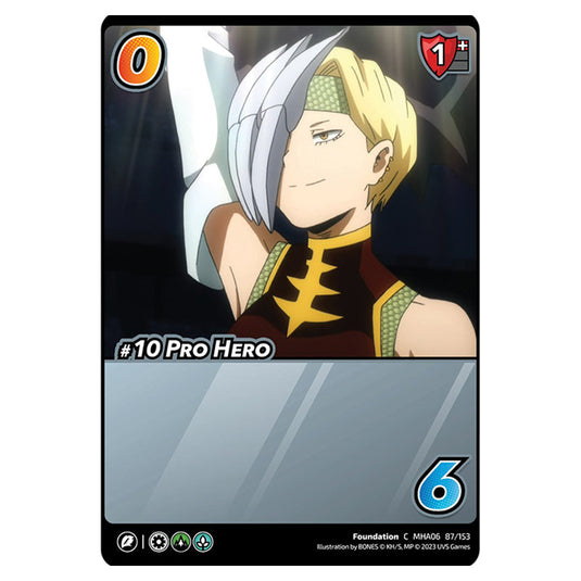 #10 Pro Hero card from the My Hero Academia set Jet Burn C MHA06 87/153