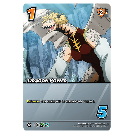 Dragon Power card from the My Hero Academia set Jet Burn XR-C MHA06 89/153