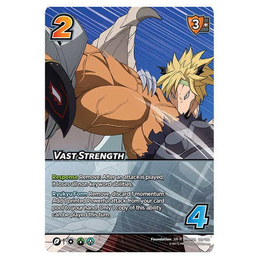 Vast Strength card from the My Hero Academia set Jet Burn XR-R MHA06 90/153