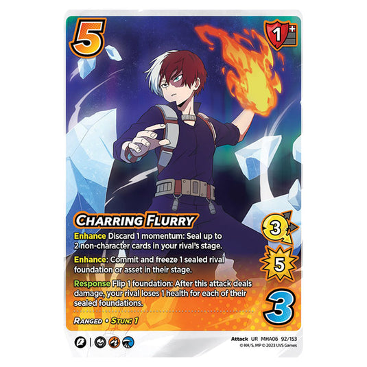 Charring Flurry card from the My Hero Academia set Jet Burn UR MHA06 92/153