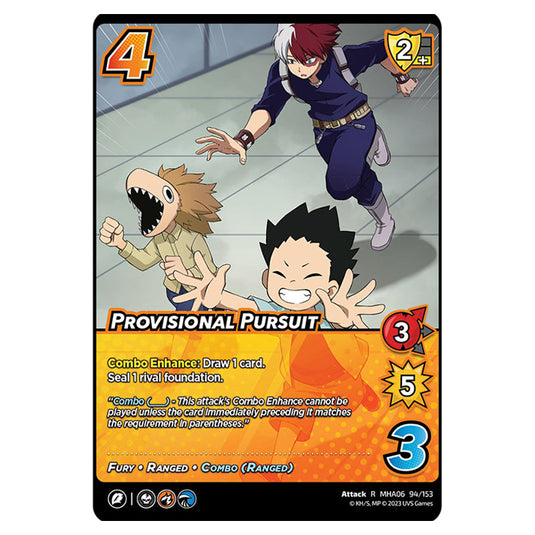 Provisional Pursuit card from the My Hero Academia set Jet Burn R MHA06 94/153