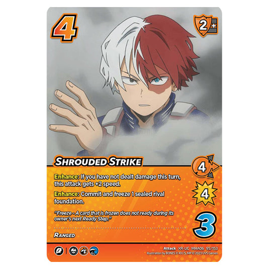 Shrouded Strike card from the My Hero Academia set Jet Burn XR-UC MHA06 95/153