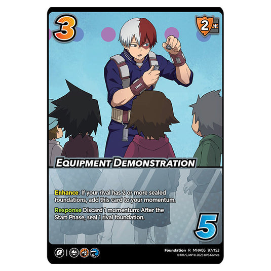 Equipment Demonstration card from the My Hero Academia set Jet Burn R MHA06 97/153