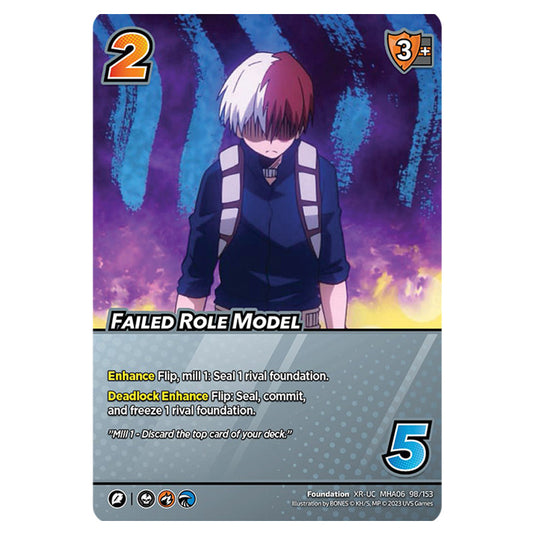 Failed Role Model card from the My Hero Academia set Jet Burn XR-UC MHA06 98/153