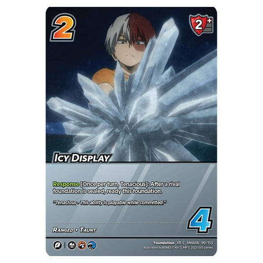 Icy Display card from the My Hero Academia set Jet Burn XR-C MHA06 99/153