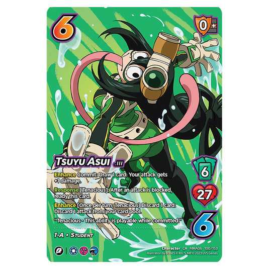 Tsuyu Asui - 100/153 card from the My Hero Academia set Jet Burn CH MHA06 100/153