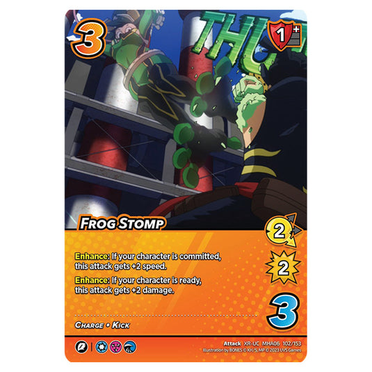 Frog Stomp card from the My Hero Academia set Jet Burn XR-UC MHA06 102/153