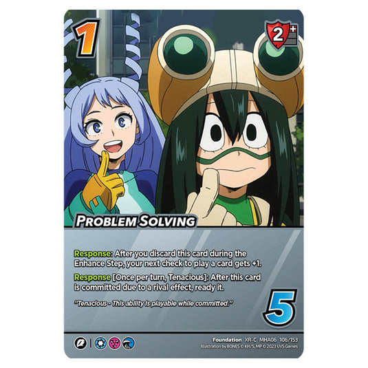 Problem Solving card from the My Hero Academia set Jet Burn XR-C MHA06 106/153