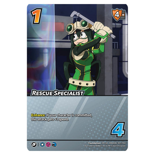 Rescue Specialist card from the My Hero Academia set Jet Burn XR-UC MHA06 107/153